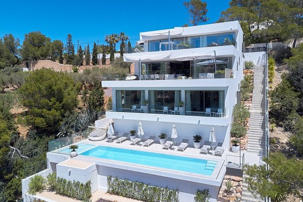 Luxury villa close to Cala Moli with sea and sunset-view