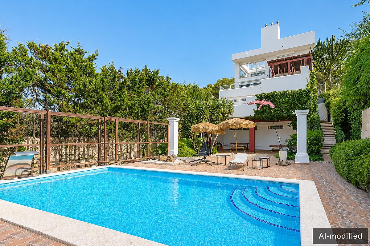 Außergewöhnliche Villa auf mehreren Ebenen mit Panoramablick über Santa Eulària und das Meer - 1