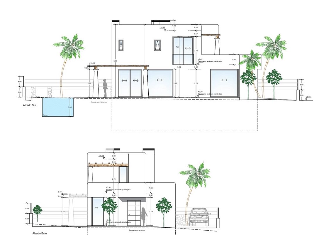 Plot with building project for a villa with pool near the sea - 5