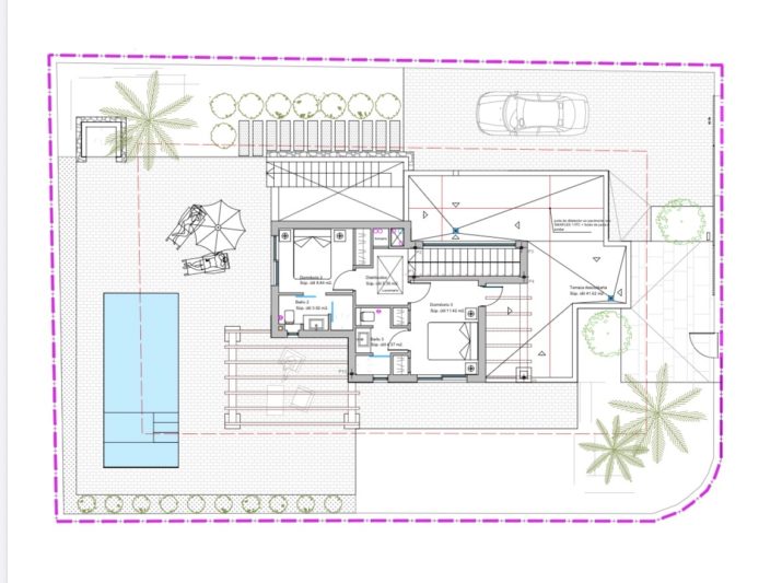 Plot with building project for a villa with pool near the sea - 3