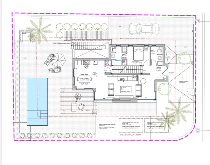 Plot with building project for a villa with pool near the sea - 2